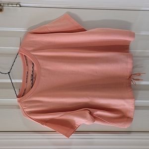 TEK GEAR WOMEN'S PLUS STRETCH FLEECE CINCHED WAIST CORAL ACTIVEWEAR TOP XXL